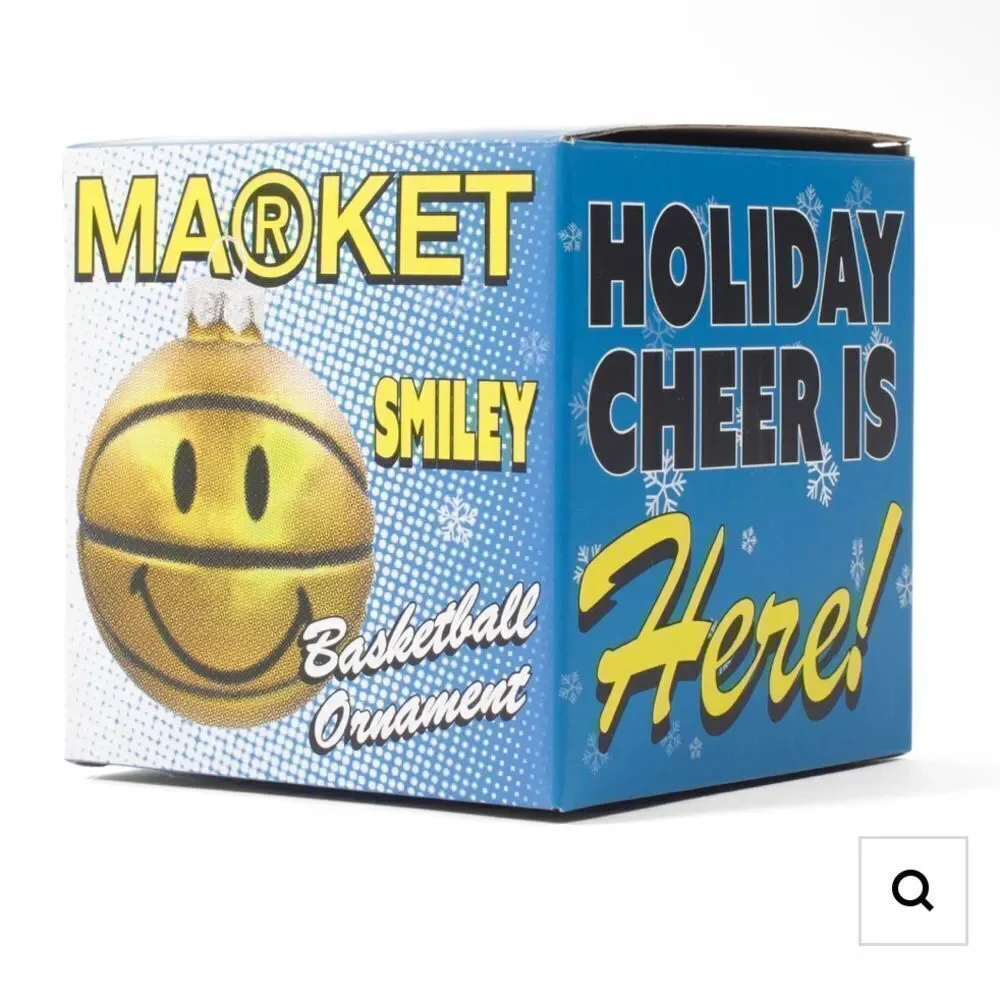MARKET | Smiley Basketball Ornament NEW IN BOX